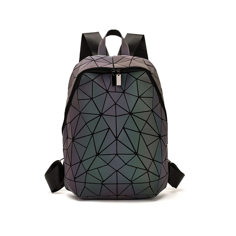 

DIOMO Trending Luminous Backpacks Women Geometric Laptop Backpack Shoulder Backpack School Holographic Rucksack Cool Travel Bag