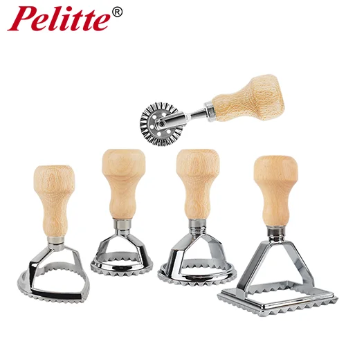 
Zinc Alloy Italy Ravioli cutter With Wooden Handle 