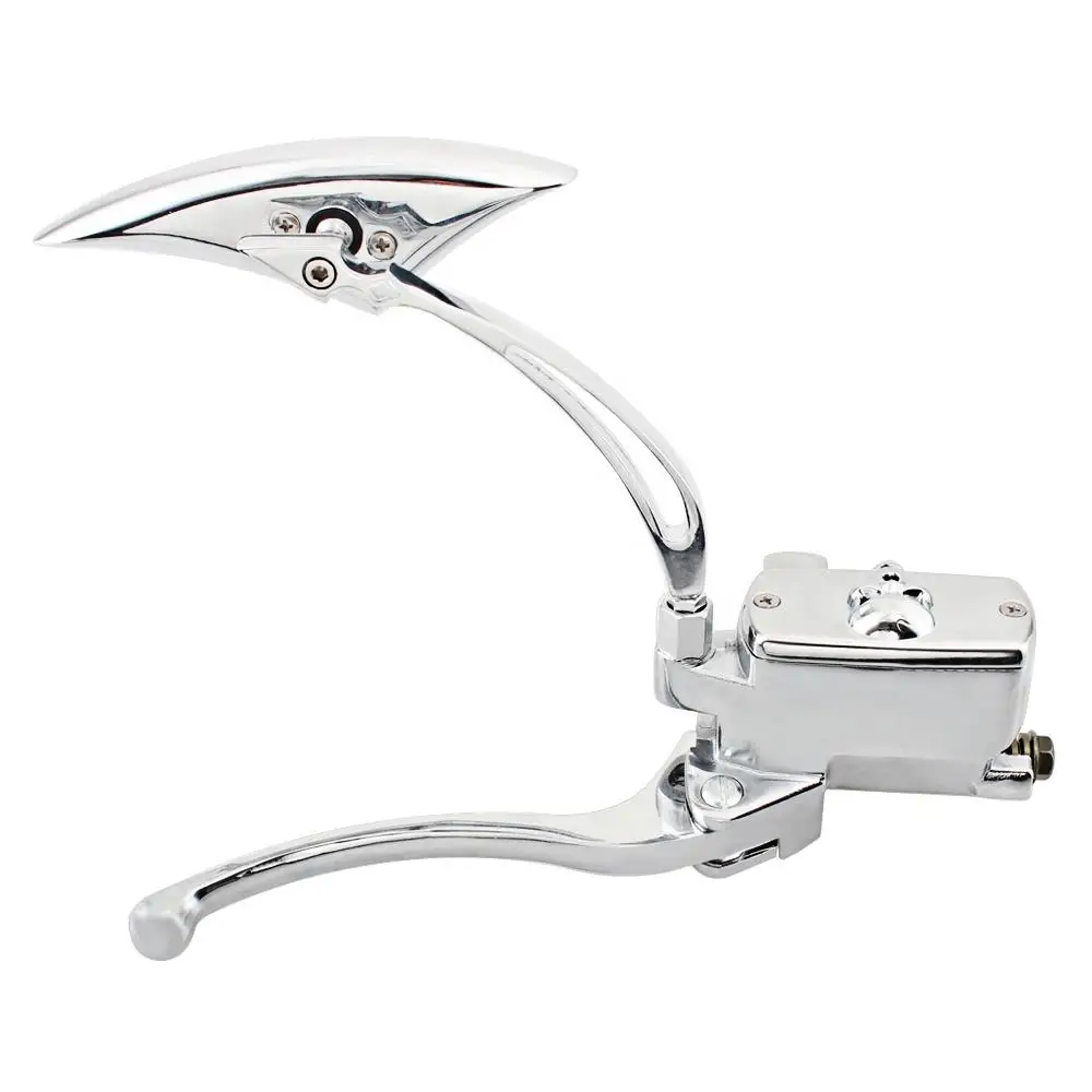 Motorcycle Chrome Hydraulic Clutch Brake Lever Master Cylinder w/ Rearview Mirror Fit For Honda SHADOW STEED 600 400VT 600VT 750