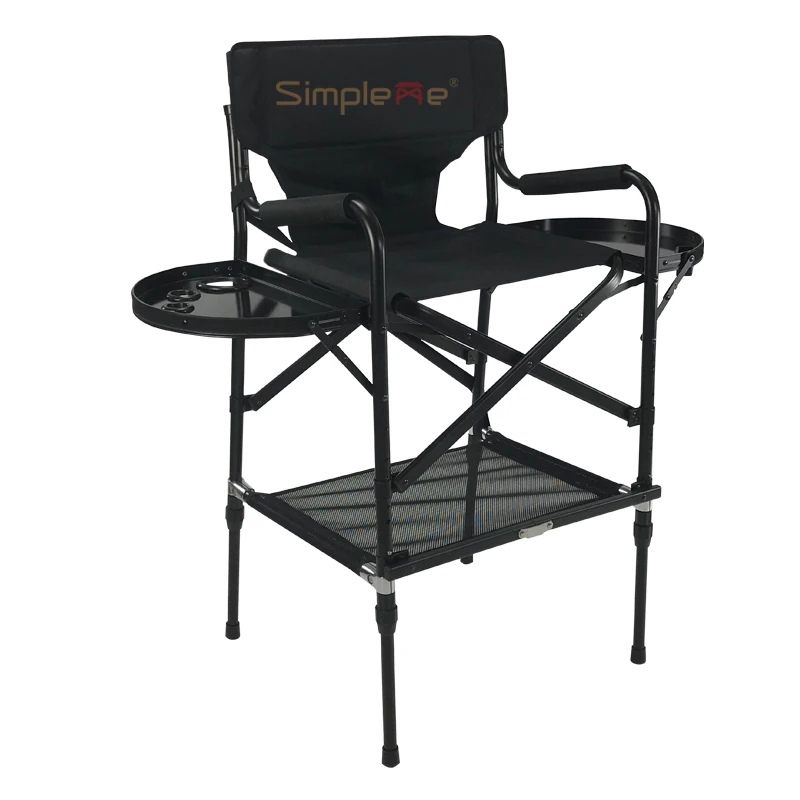 
New Portable Foldable Tall Director Adjustable Makeup Artist Chair With Headrest 
