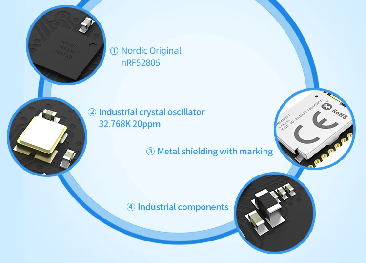 Thingoo smallest bluetooth nRF52805 low energy bluetooth beacon programmable module zigbee iot manufacturers - ANKUX.COM