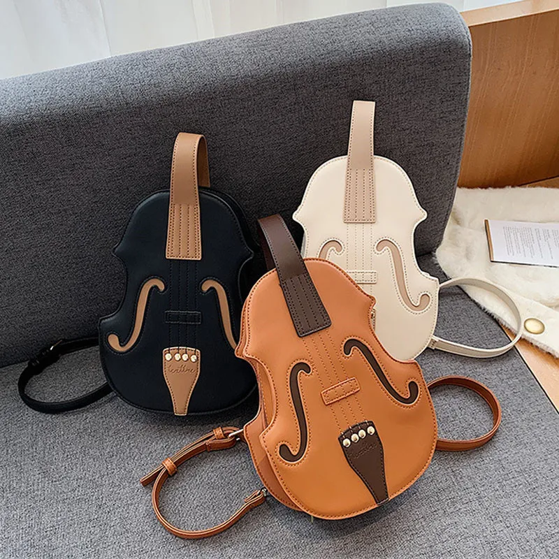 

Fashion girls cute shoulder crossbody handbags women guitar strap bags, 3 colors