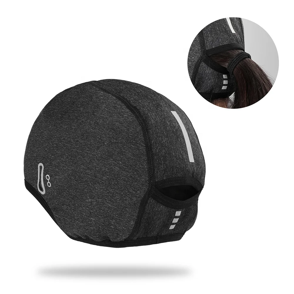 

Helmet Liner Skull Headwear Cap Beanie with Ear Covers for Running, Cycling, Skiing & Winter Sports. Fits Under Helmets - Men, Grey