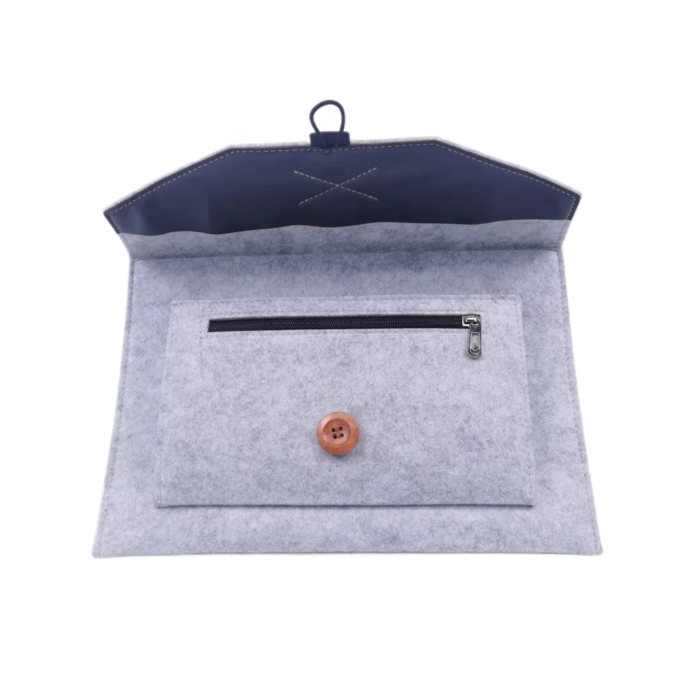 

Factory direct sale premium felt notebook computer sleeve felt laptop bag with custom logo, Grey or customized