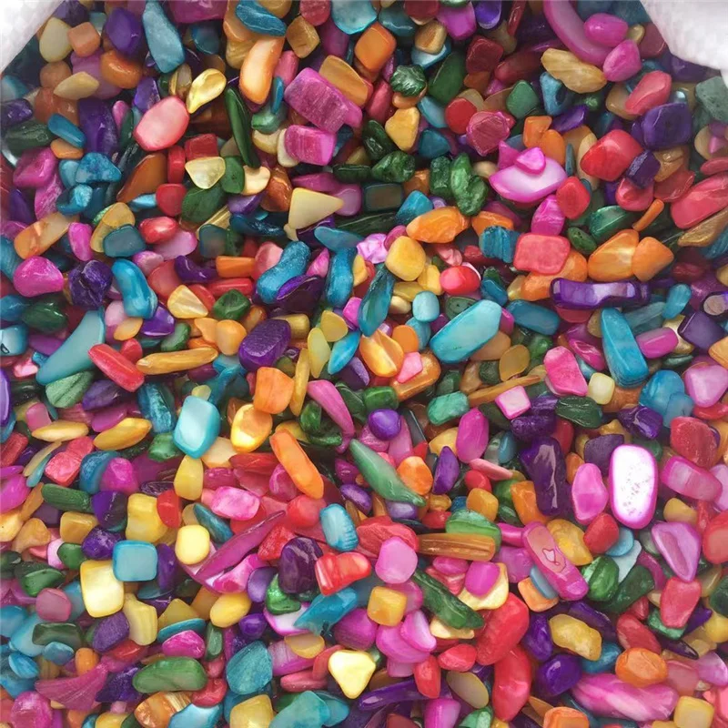 

Bulk wholesale natural quartz tumble stones colorful shell stone gravel rainbow crystal gravels chips for home decoration