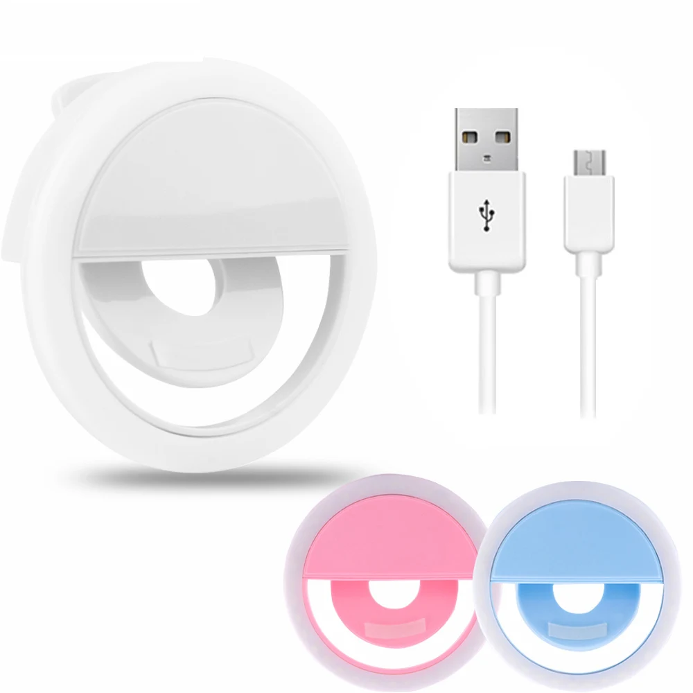 

Selfie Ring Mobile Phone Clip Lens Light Lamp Litwod Led Bulbs Emergency Dry Battery For Photo Camera Well Smartphone Beauty, Multicolor