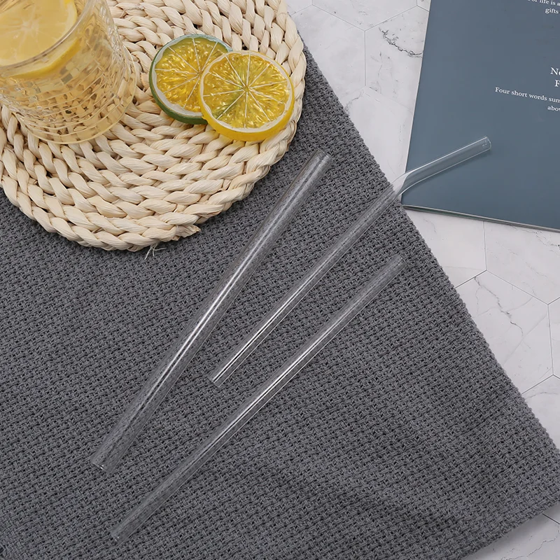 

Amazon hot sale Custom logo Drinking straw set glass straw with cleaning brush, Blue, green, purple, red, orange, pink, yellow, dark blue