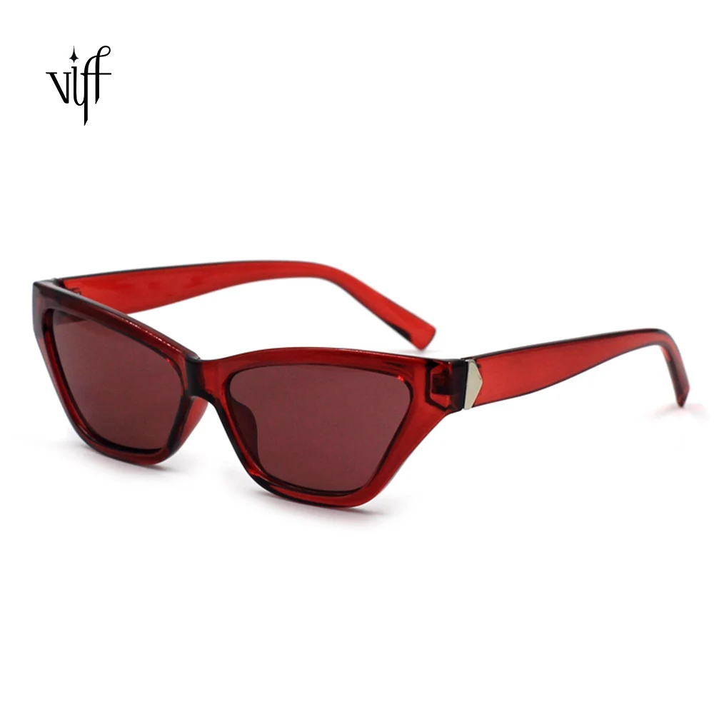 

VIFF HP19078 Fashion Cateye Sunglasses Women Small Triangle Rivet Cat Eye Sunglasses
