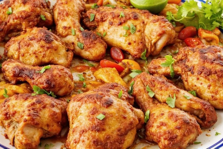 Fresh chicken marinating in a red sauce