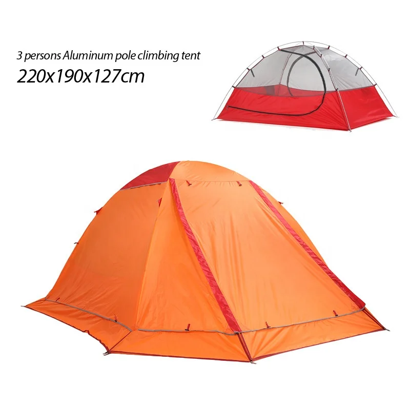 

Easy set up T-breathing design double layer camp hiking outdoor cold snow weather family dome deluxe 3 man tent, Customized color