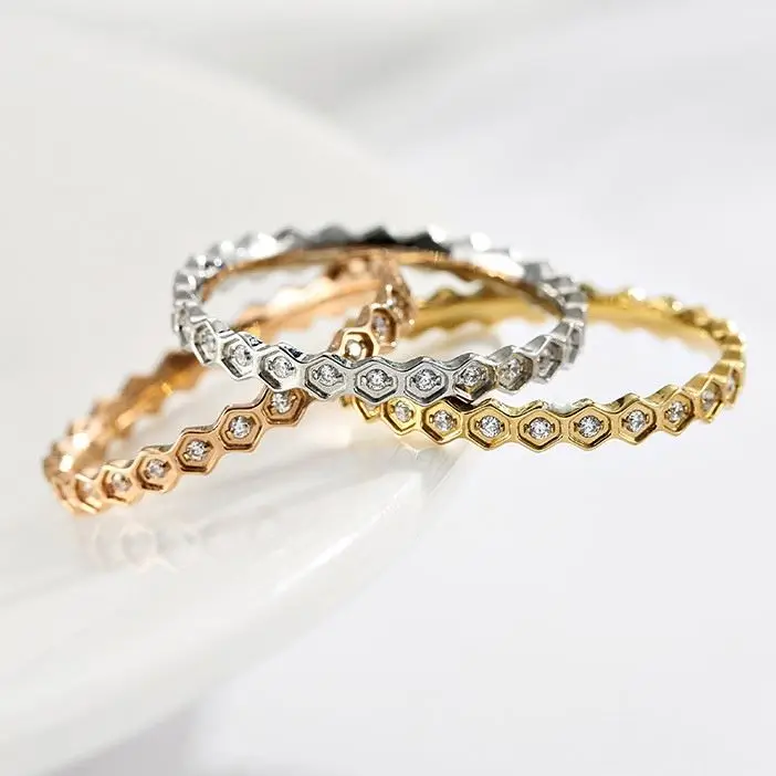 

Hot Sale Latest Design Stainless Steel Jewelry 18K Gold Plated Ring For Women