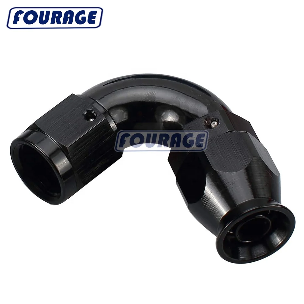 8 AN Fuel Line Hose Fitting 120 Degree AN8 Female to AN8 Hose End One Piece Full Flow Swivel Pipe Connector Red Blue Aluminum