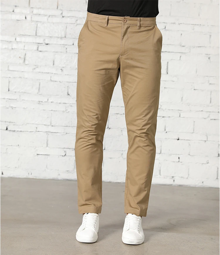 

1 Dollar Cheap Classic Office Chino Pants Zipper Men's Casual Chino Long Trousers Pants