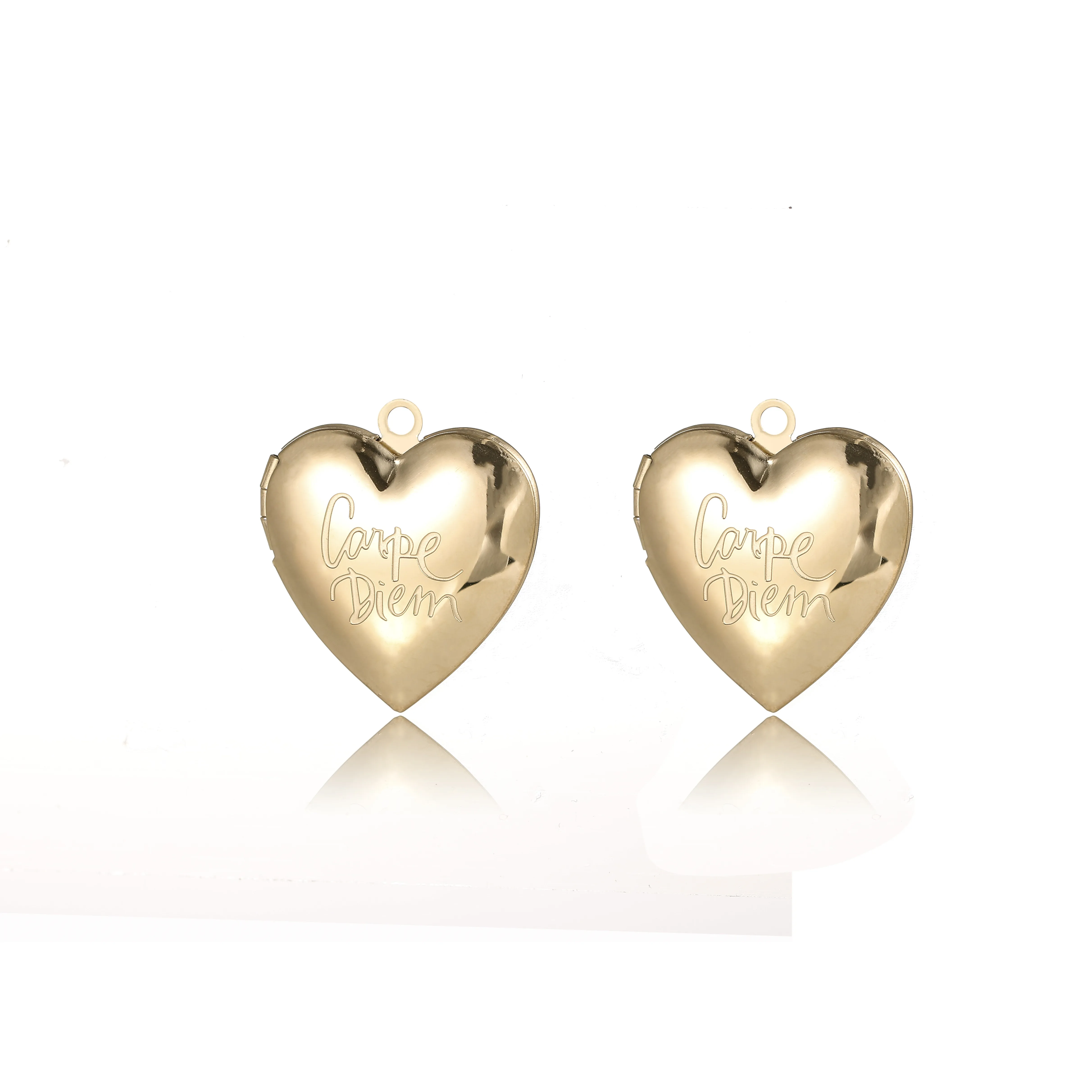 

Wholesale Stainless Steel Couple Jewelry 14k Gold Plated Heart Pendants For Bracelet Making