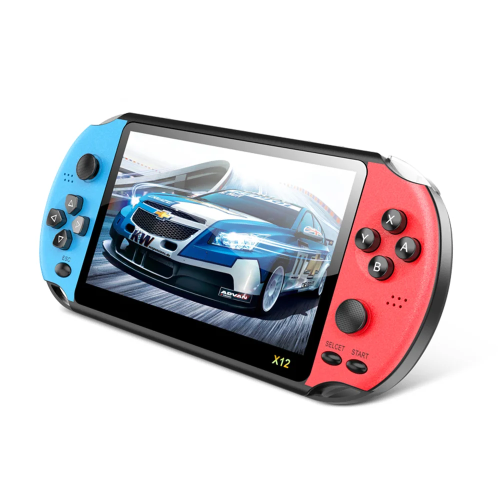 

Newest 5.1 inch X12 Handheld Portable Game Console Dual Joystick 8GB preloaded 1000 free games support TV Out video game machine, 2colors