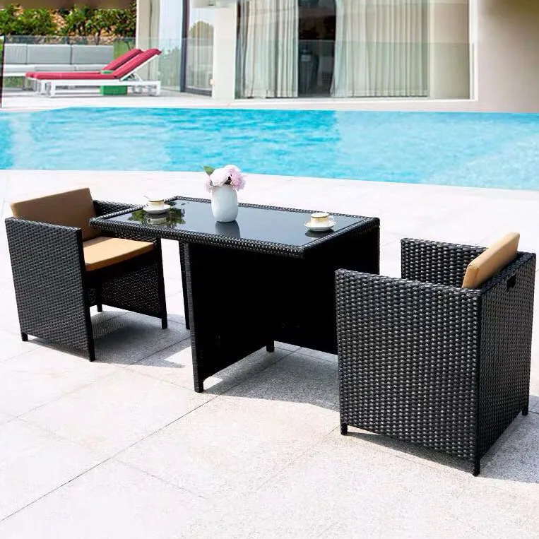 
UK popular sectional patio conversation sofa promotional outdoor garden rattan aluminium dining table set wicker furniture 