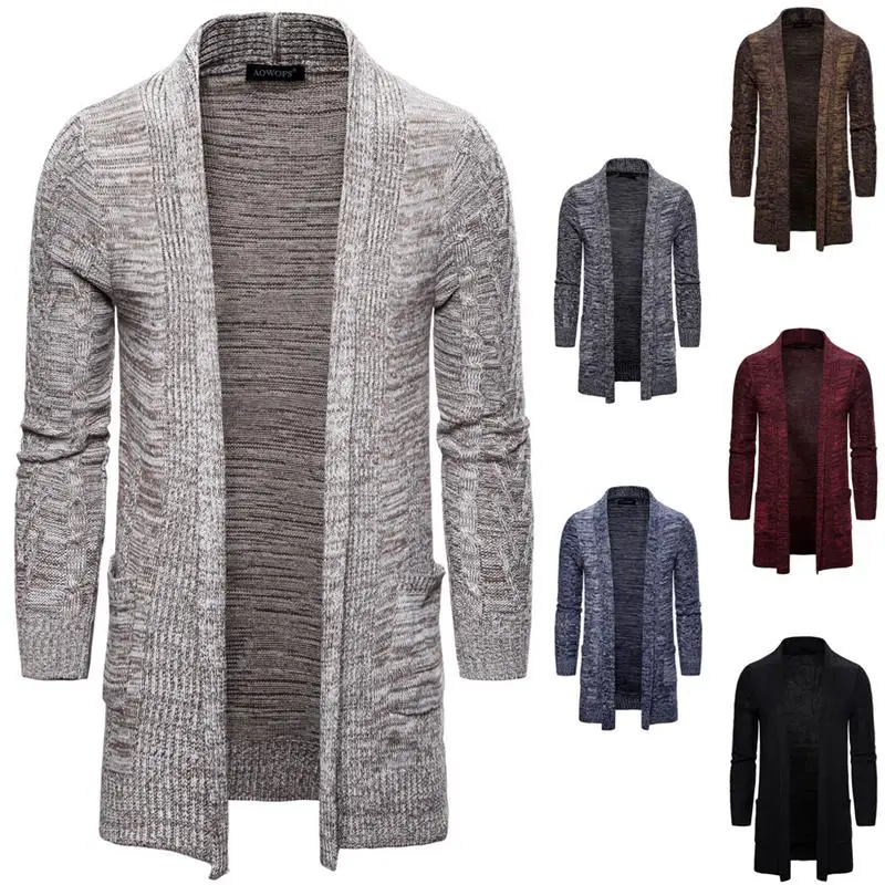 

Classic Mens knitting Stitching Slim Cardigan, Customized color