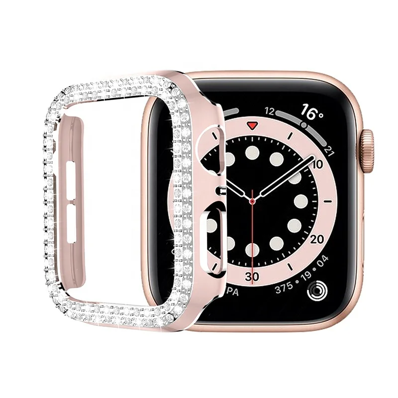 

Diamond Case Compatible with Apple Watch 42mm 40m 38mm 44mm, Half Cover Protector for iWatch Series 6 5 4 3 2 1