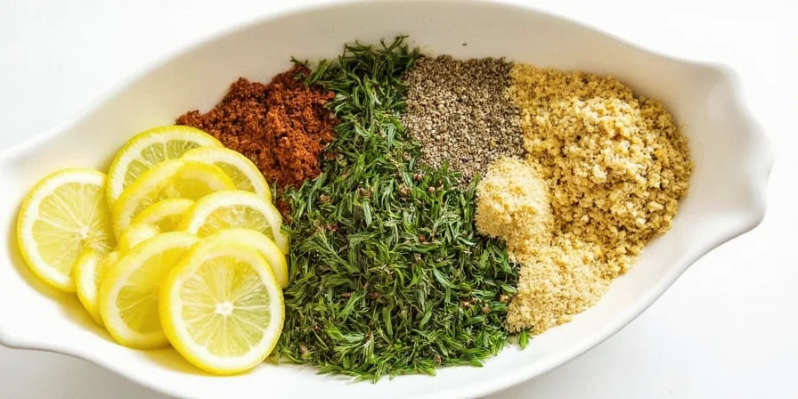 Coriander powder with lemon and dill