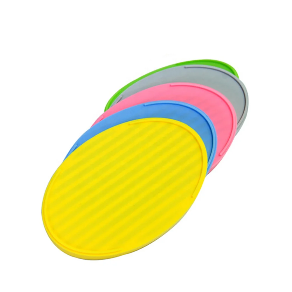 

Eco Friendly Bathroom Silicone Oval Soap Tray Colorful Portable Silicone Soap Holder, Pink orange blue or customized color