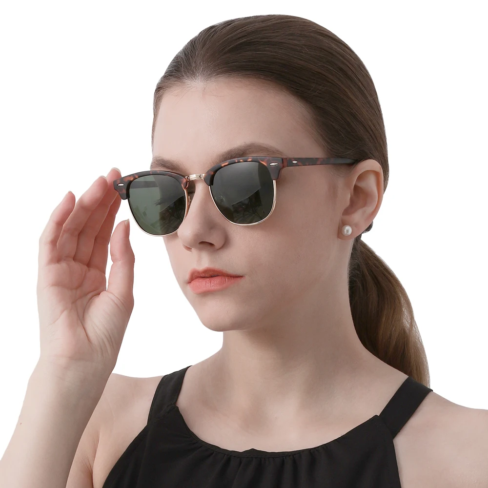 

2022 Amazon hot Driving sun glasses semi-rimless frame polarized sunglasses for men