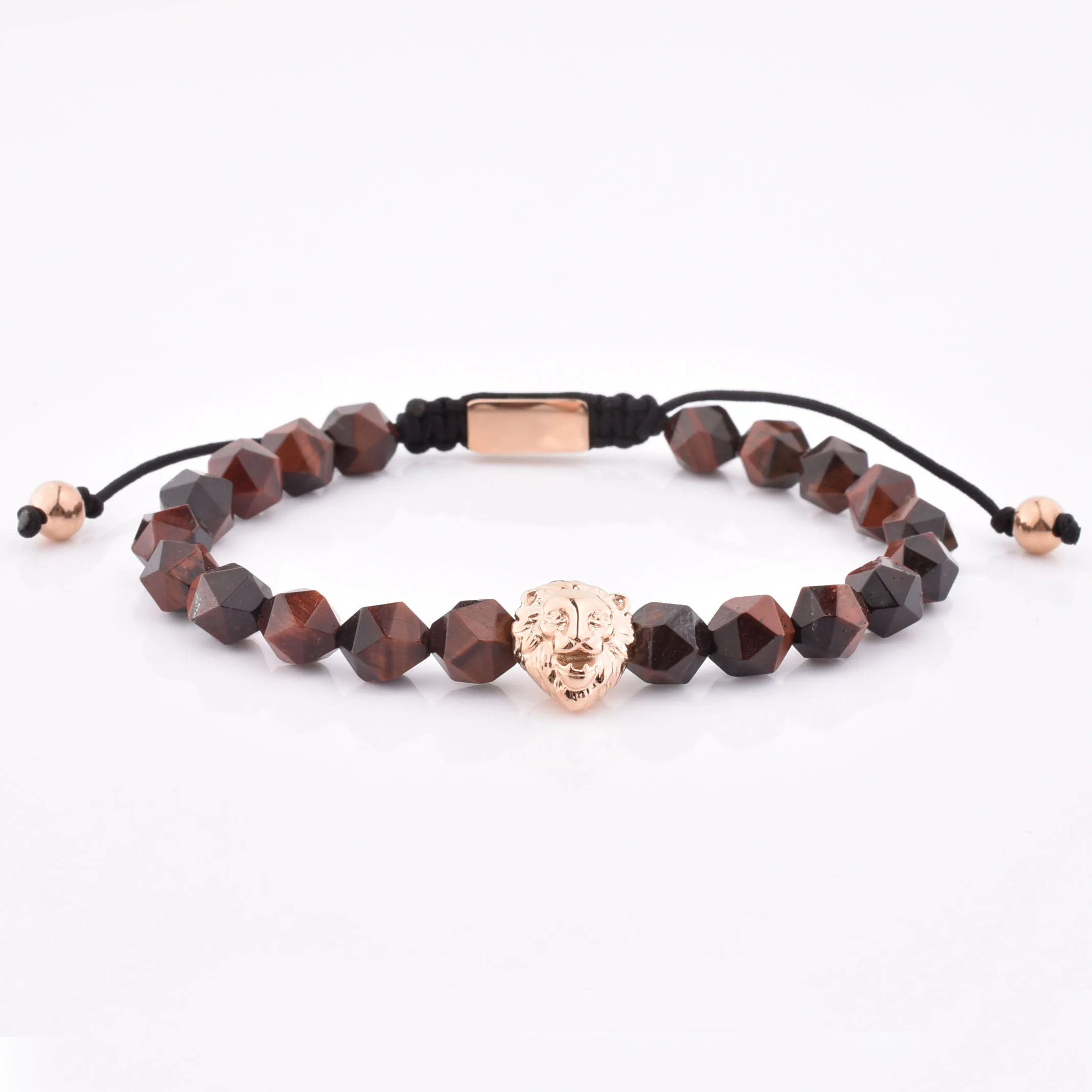 Wholesale Custom Fashion Stainless Steel Spacer Faceted Sodalite Bead Bracelet