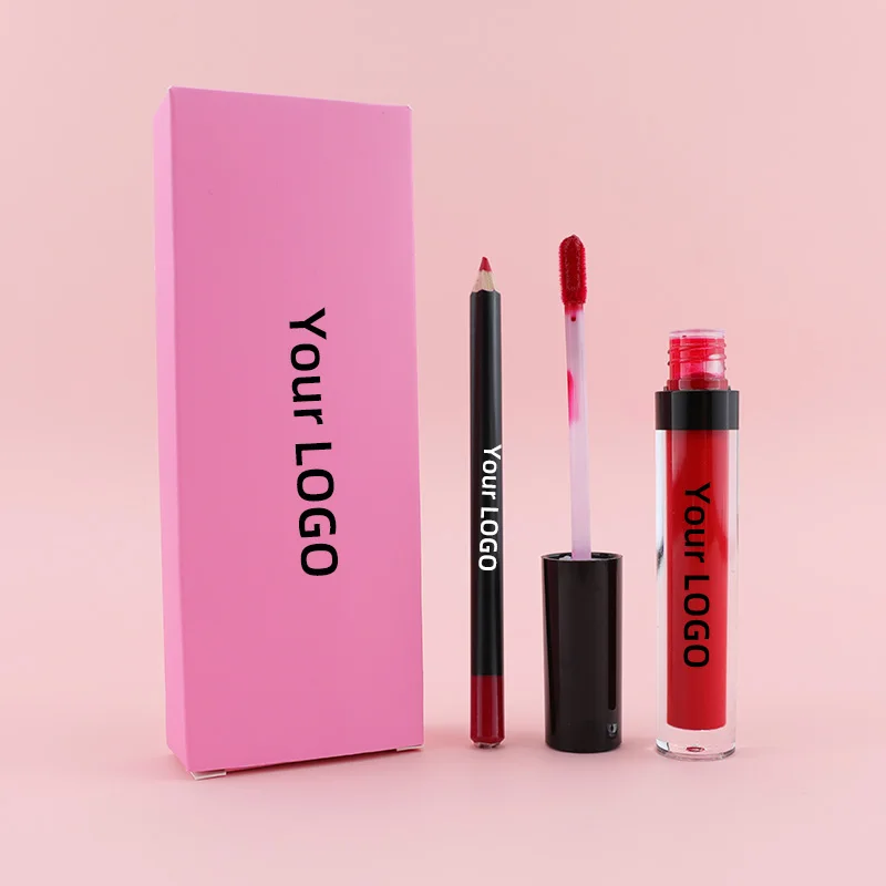 

Ochain No Logo Vegan Makeup Liquid lipstick with lip liner Waterproof Cosmetic Liquid Lipstick Matte Lipstick Kit