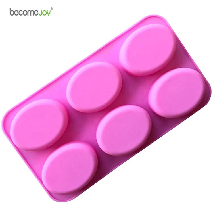 

Hot Sale 8-hole Oval Silicone Cake Soap Mold, Pink