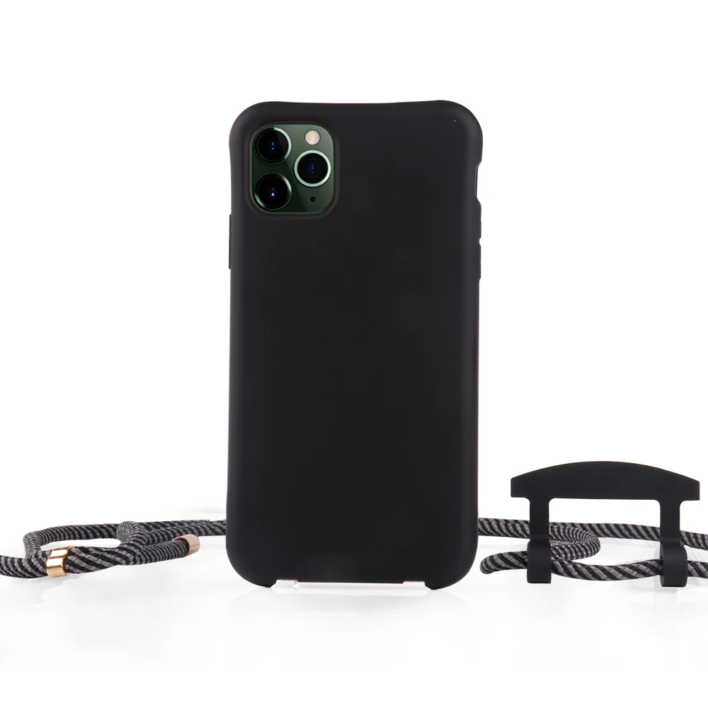 

For Iphone 11Pro Customizable Logo Shockproof Crossbody Detachable Silicone Mobile Phone Case With Necklace For Iphone, Custom