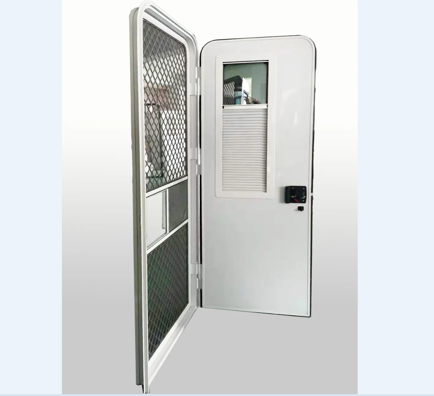 

1800*620 RV door, with circular arc angle and Mechanical lock, White