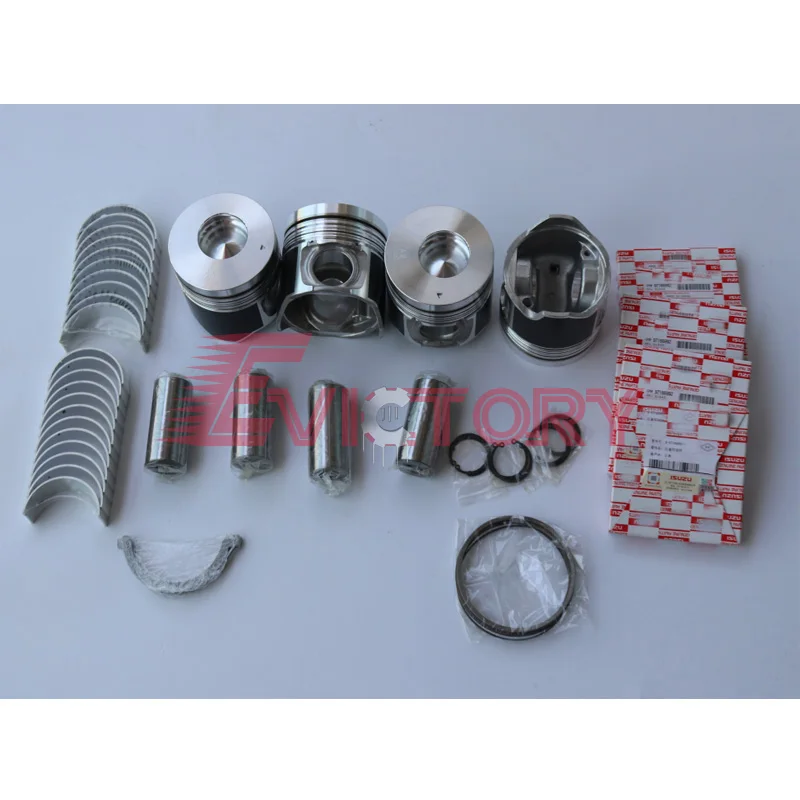 

For Isuzu excavator truck 4HE1T 4HE1 piston + ring + main conrod bearing set cylinder rebuild kit