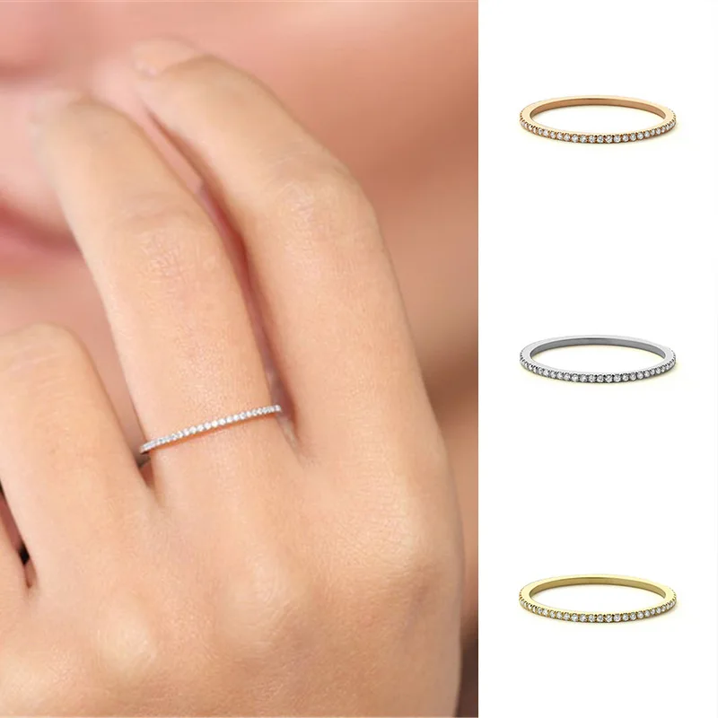 

Latest Simple Design 18K White Gold Engagement Ring CZ Diamond Wedding Ring for Girl, Available