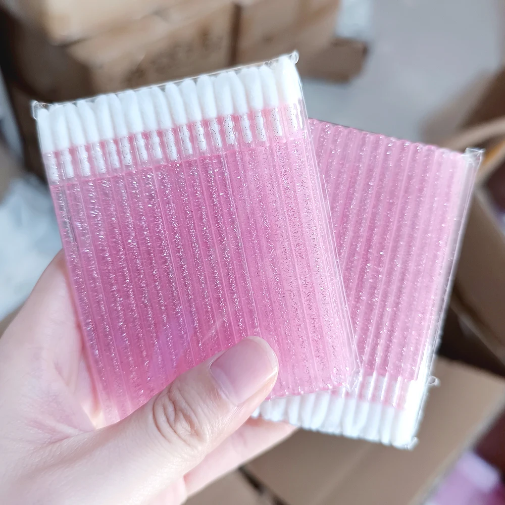 Wholesale Disposable pink  Lip Gloss Applicator Wands Lip Brush Gloss Lipstick Cleaners Makeup Tool for Lip Scrub Brush