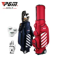 

PGM Wholesale Durable High Quality New Design Customized LOGO OEM Telescopic Hard Case Waterproof Travel Golf Bag With Wheels