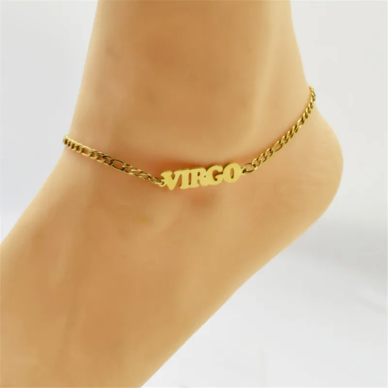 

Eico Letter Zodiac Gold Plated Anklets Stainless Steel Zodiac Anklet