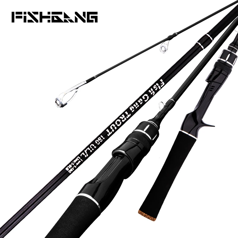 

FISHGANG 1.5m 1.68m 1.8m 1.98m carbon fiber UL/L high quality custom spinning rod casting ultra light trout fishing rods, Black