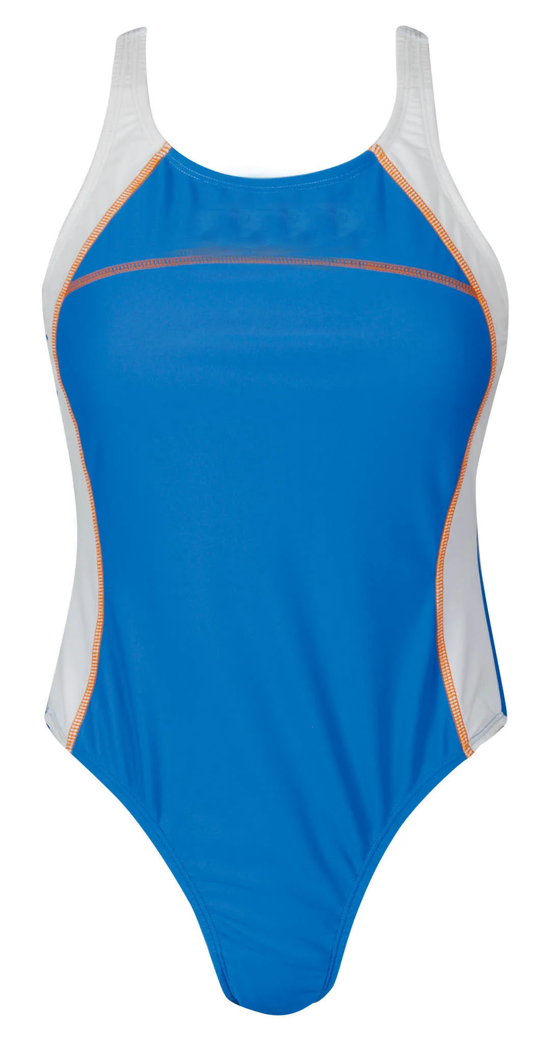 Women Blue And White Onepiece Swimsuit Simple Style Swimwear Beachwear