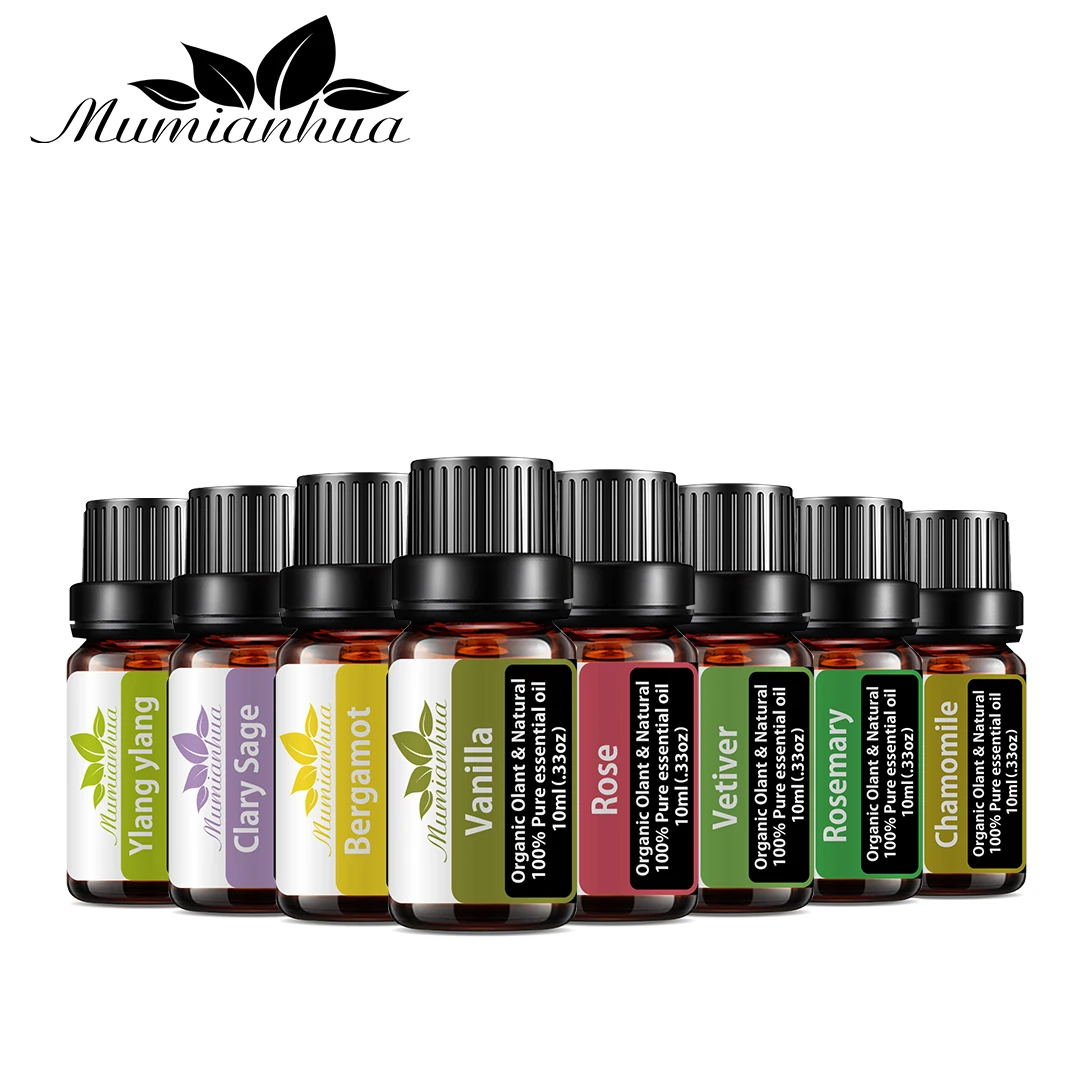 

100% Pure Essential Oil Gift Set Aromatherapy Vanilla Vetiver Chamomile Bergamot Ylang-Ylang Clary Sage Rosemary Rose Oil set