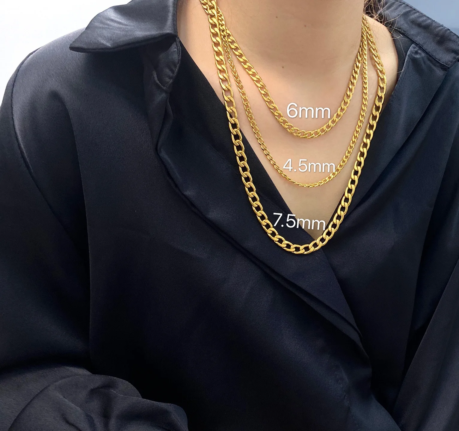 Joolim Jewelry 18K Gold Plated Cuban Link Chain Necklace Stainless Steel Chain Necklace