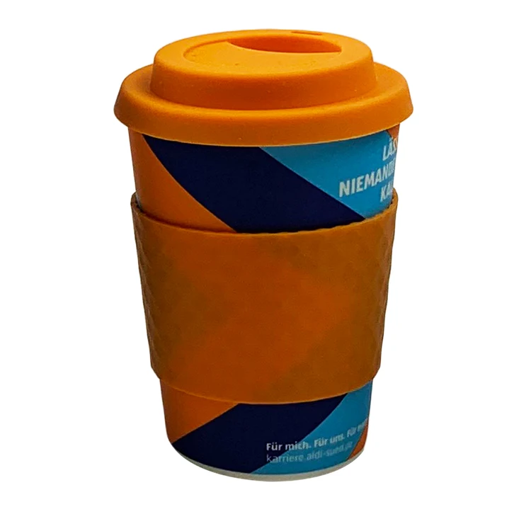 

MIKENDA Biodegradable bamboo takeaway coffee cup mugs with logo bamboo fiber cup