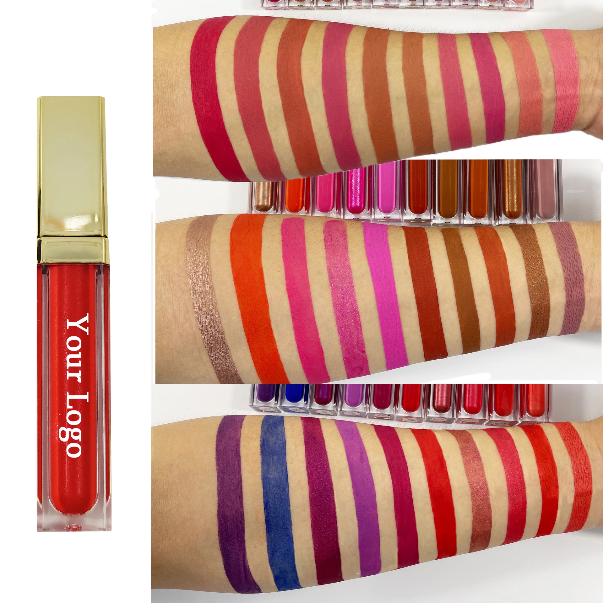 

Custom Logo 30 Colors Cruelty Free Long Lasting Waterproof Velvet Glossy Clear Shiny Glitter Lip Gloss