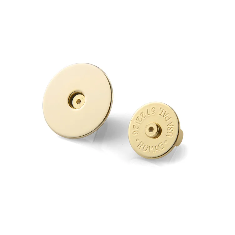 

Super thin stock 20mm light gold color magnetic snap magnetic button for leather bag handbag suitcase brief case and clothing