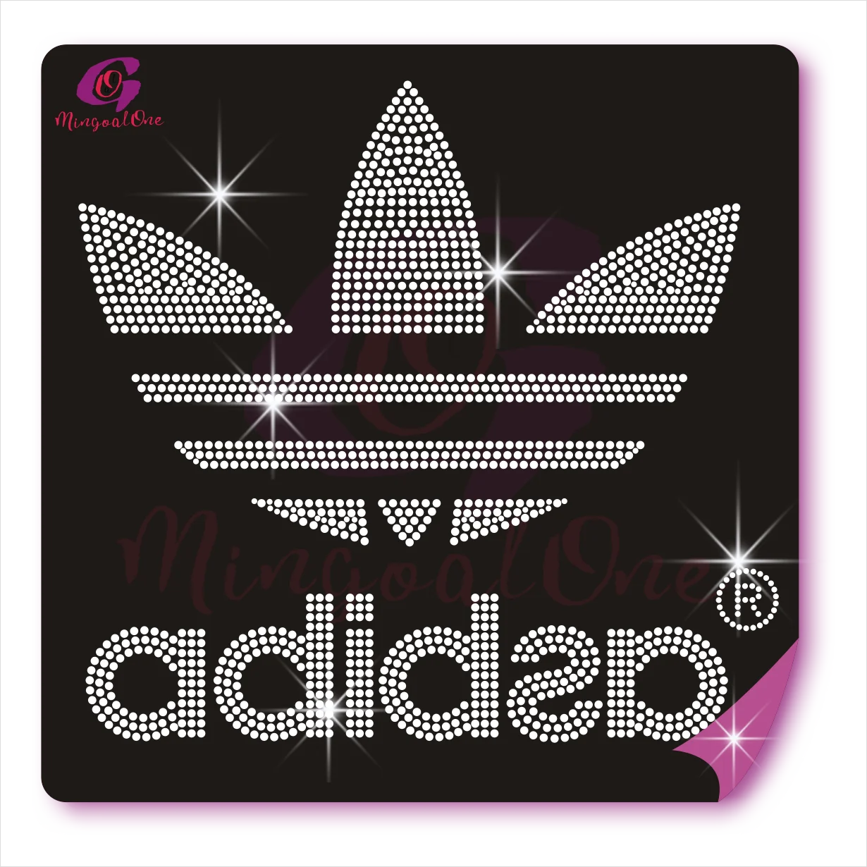 

Customized LOGO Rhinestones+gliter high quality hotfix motifs for clothing, Select from color chart