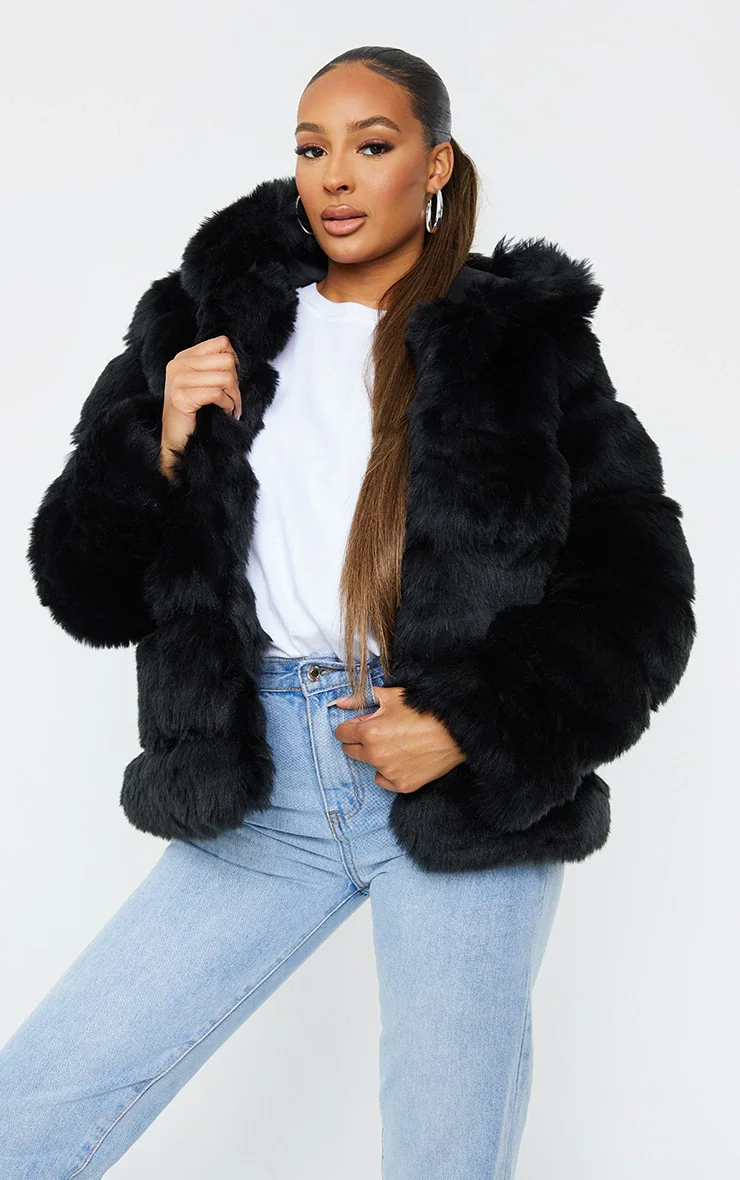 black fur coat bubble