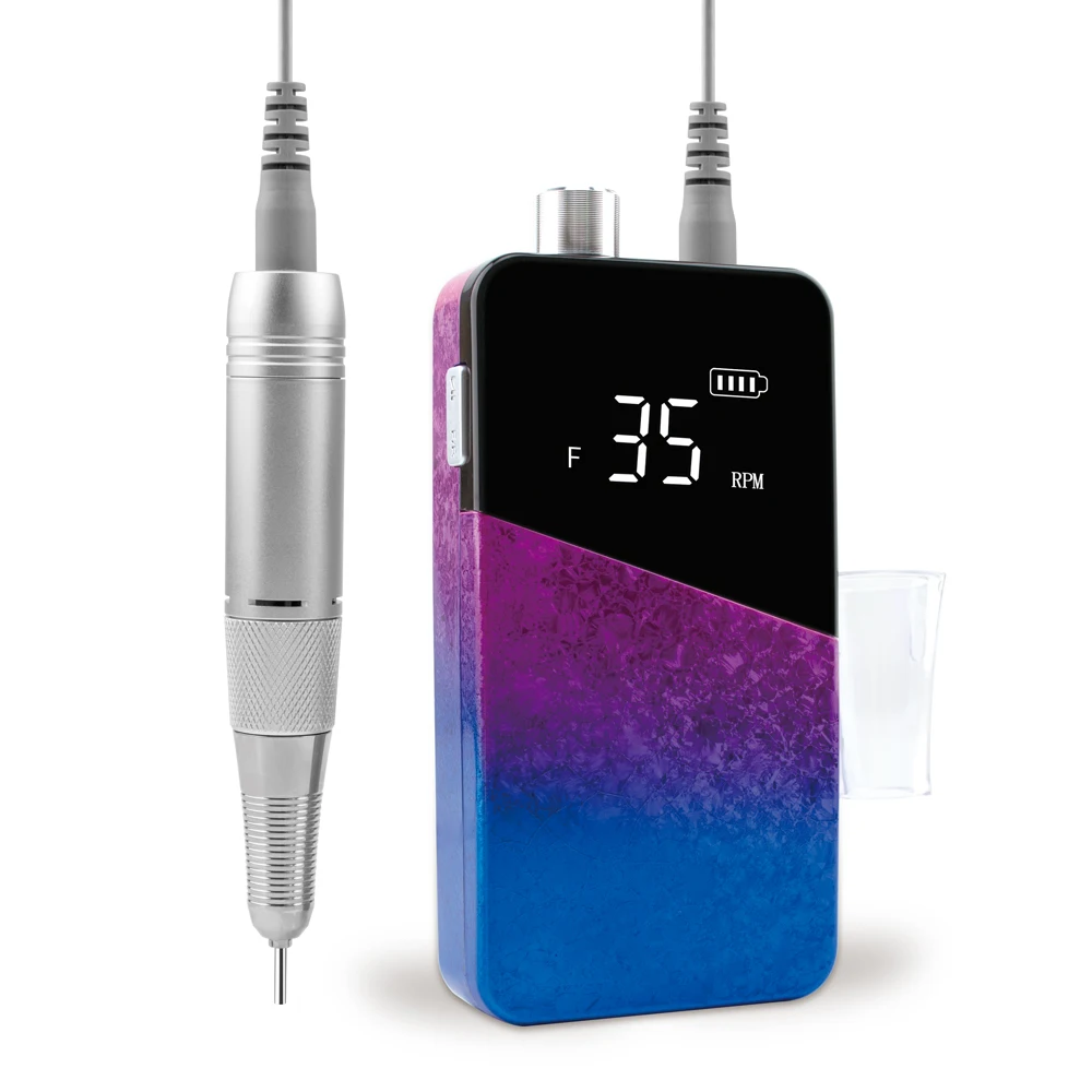 

Free Customized LOGO Rechargeable Portable Wireless Electric File Cordless Nail Drill Machine 35000RPM For Nail Salon