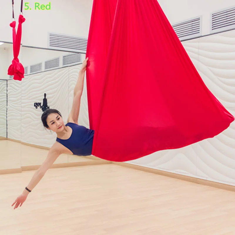 

Prior Fitness 2019 Professional High Strength 5x2.8m Anti-Gravity Aerial Yoga Swing Durable Nylon Hammock Yoga, 20 colors as attached