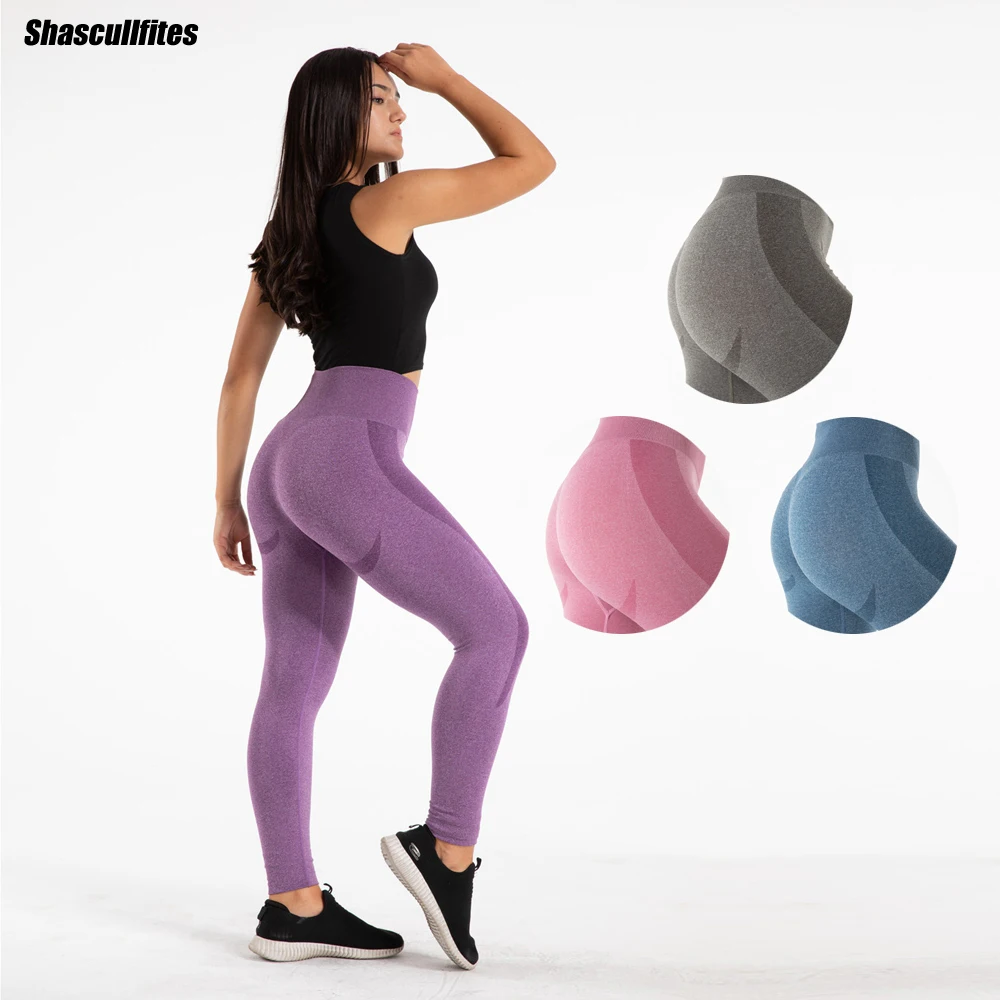 

Shascullfites seamless yoga push up contour legging set seamless fitness scrunch butt leggings manufacturers