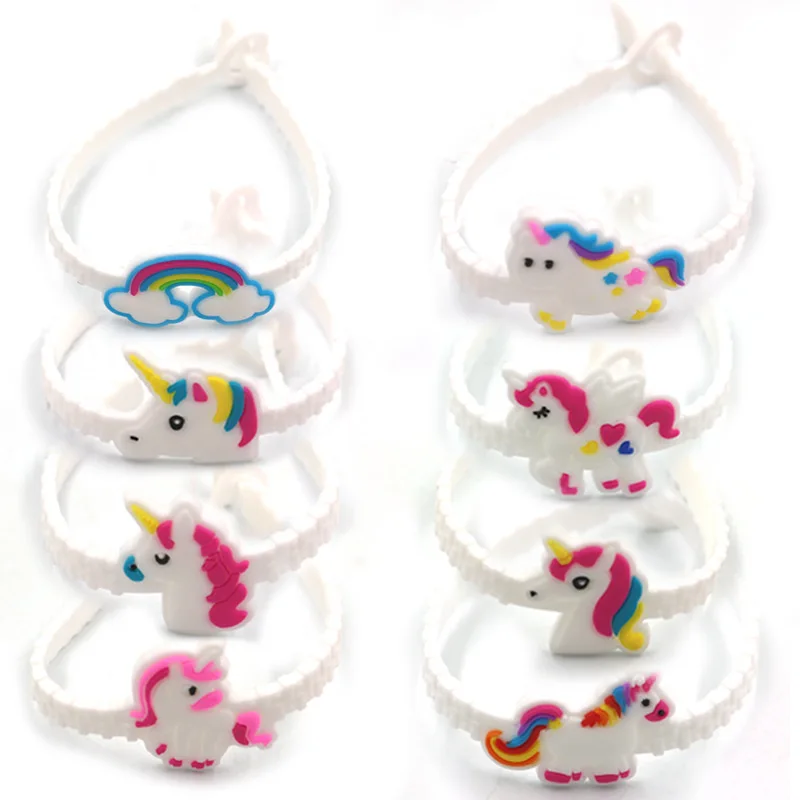 

Free Shipping Wholesale Pvc Cheap cute and lovely Soft cartoon unicorn bracelets for promotional gift PUC008-F