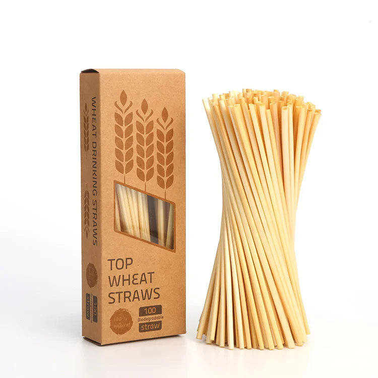 

Factory price custom logo organic natural wheat straws wheat drinking straws eco friendly straws, Natural color