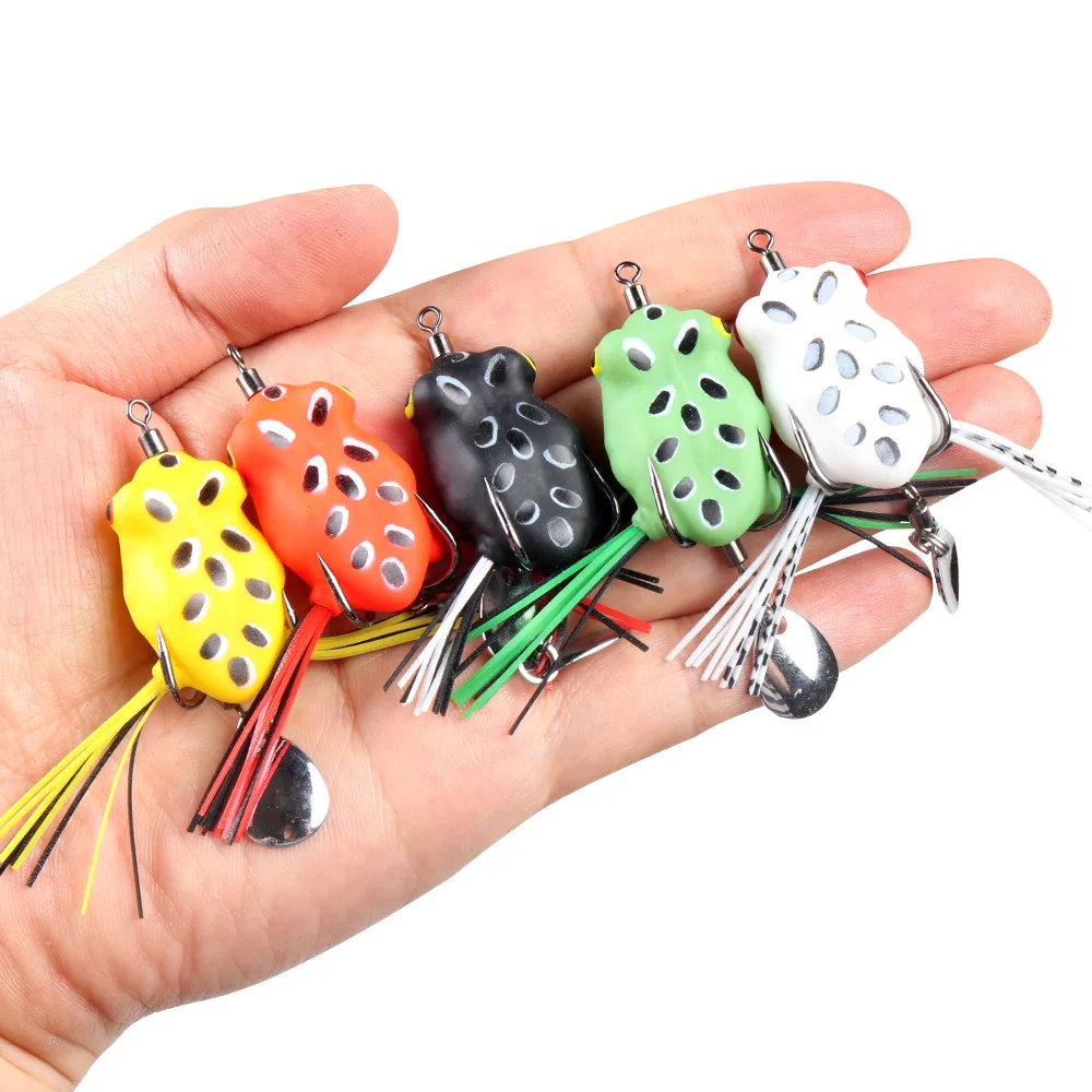 

Wholesale fishing lure soft plastic bait 30mm 5g fishing frog lure rubber jump frog fishing lures artificial, 5 colors